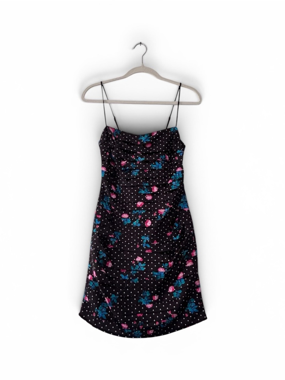 For Love & Lemons Black Polka Dot Mini Dress Small NWT